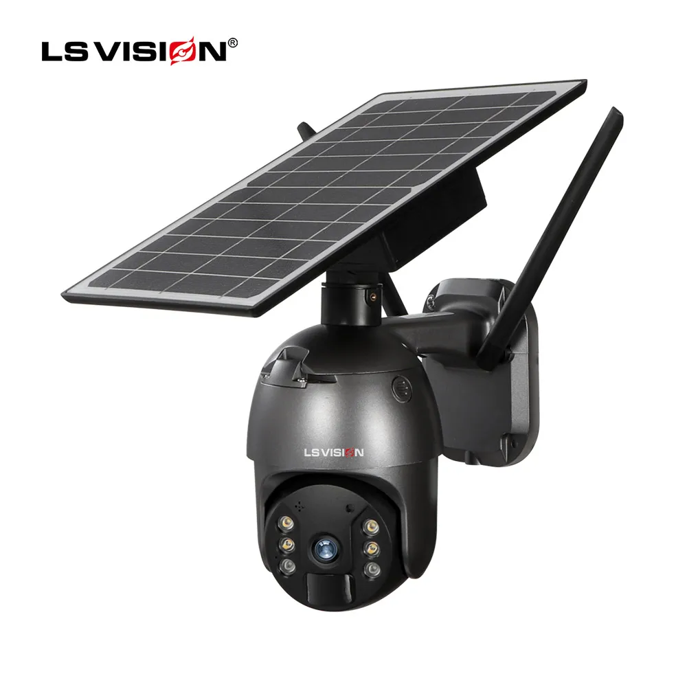 Облачная камера видеонаблюдения LS VISION 4MP 18650 8W PTZ IP-камера безопасности на солнечной батарее 128G серия Arek ИК лучшая для дома