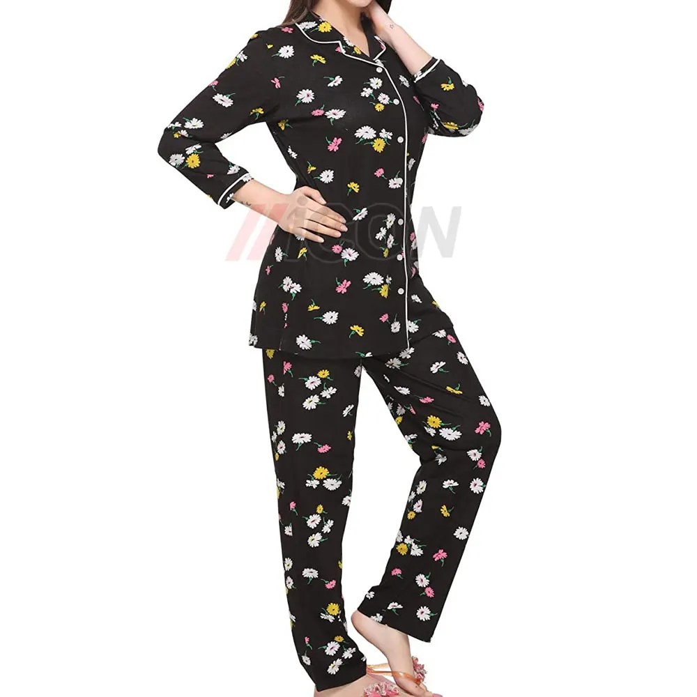 Women Fashionable Night Wear Dresses Colorful Printed Night Wear Dresses Night Dress