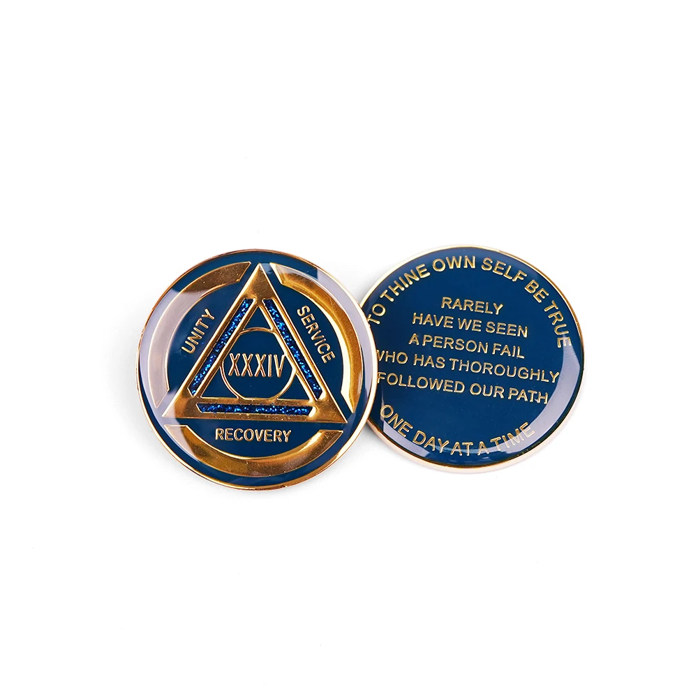 Custom Logo Challenge Coin Newly Styled Modern Zinc Metal Coin with Glitter and Epoxy Casting Technique for Business Gift