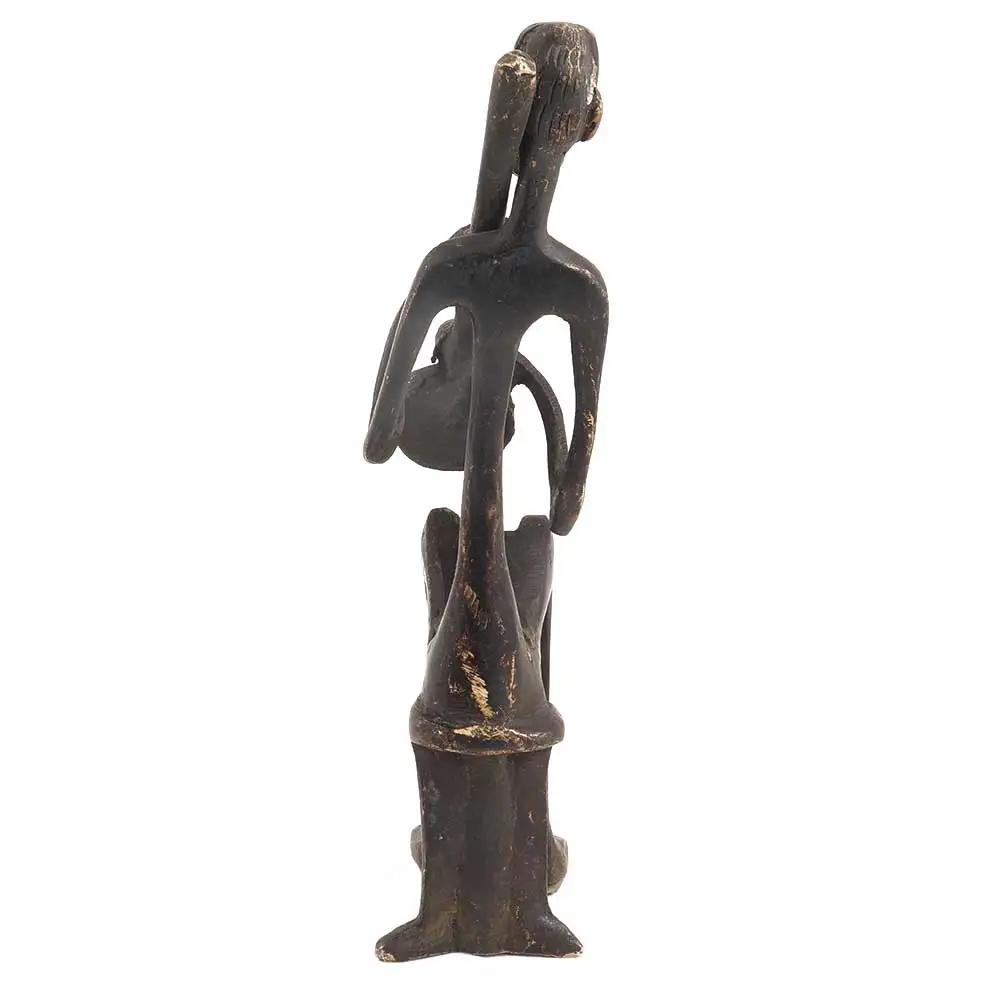 Handmade Indian Brass Antique African Tribe Musician Sculptures Figurine Statue Home Decor Gift Items Size: 20 x 4 cm SNS-1011