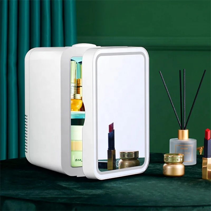 8L Custom Cosmetic Mini Beauty Makeup Skincare Beauty skin care make up fridge with Mirror Glass Door