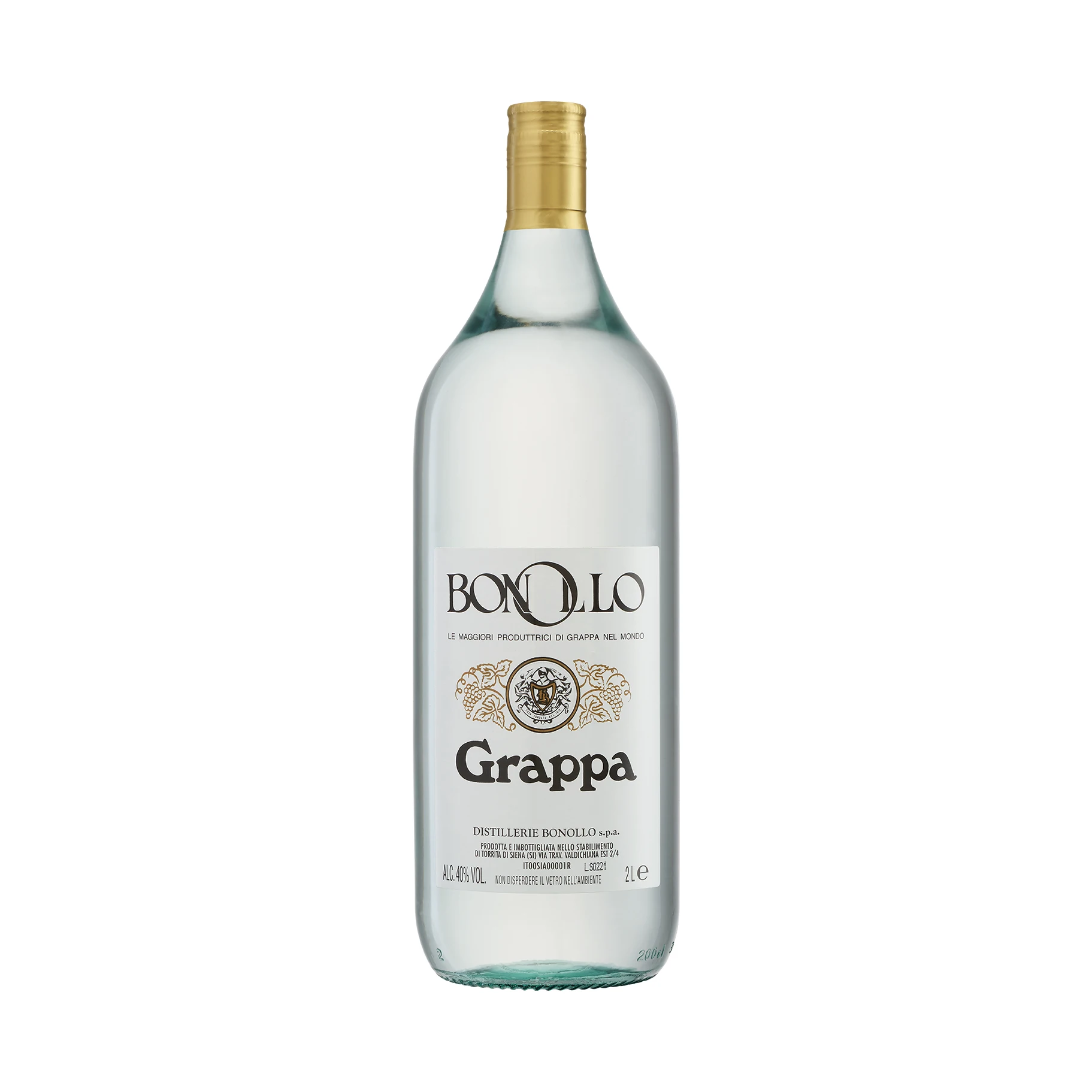 HIGH QUALITY ITALIAN GRAPPA IN 2 LT BOTTLE AT 40% ALC.VOL. CLASSIC WHITE SPIRIT IDEAL FOR COCKTAILS
