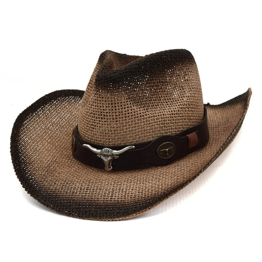 High quality leather made cowboy hats for sale comfortable anti bacterial leather made leather cow boy hats