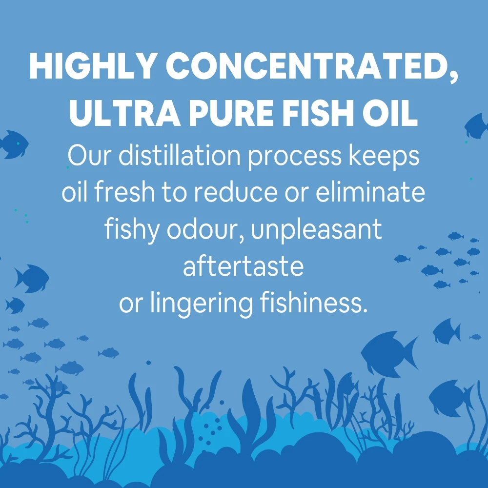 Double Strength Fish Oil 1000mg Softgel Capsules with Omega 3 for healthy heart, flexible joints,brain health & immunity support