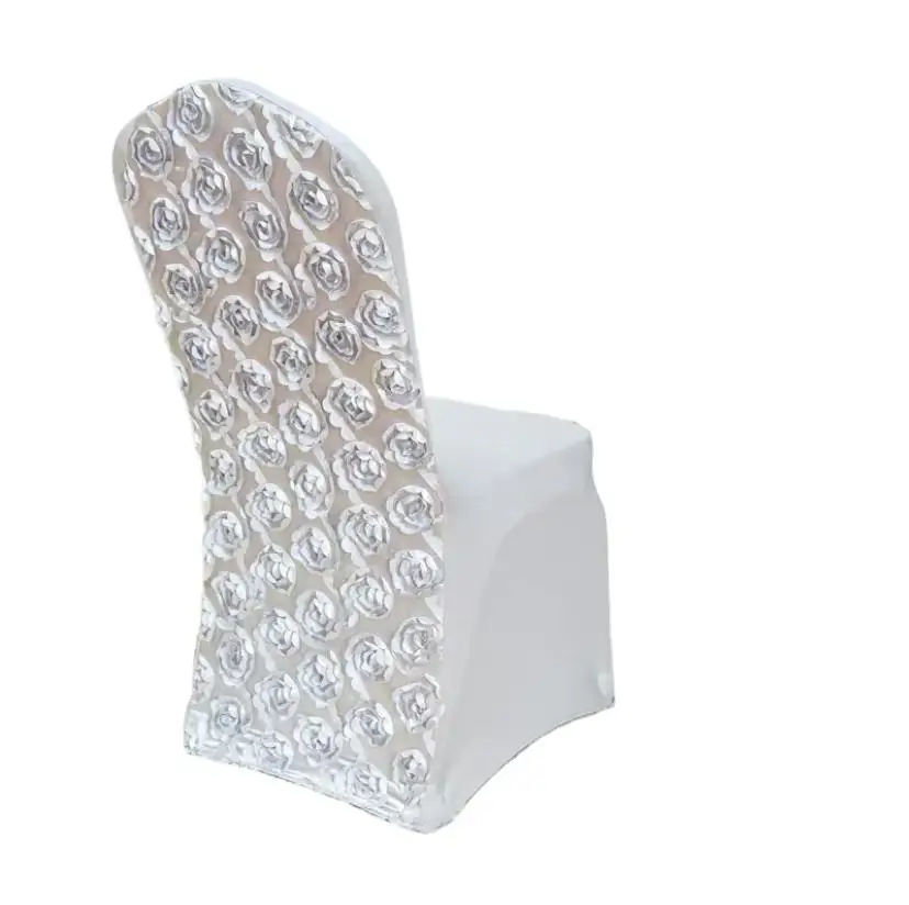 Hotel Event Luxury Spandex Rosette Back Chair Cover Wedding  Polyester Chair Cover Party And For Stretch Chairsred Chair Covers