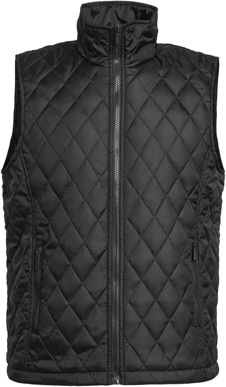 Oversized Lightweight Padded Cropped Puffer Quilted Vest Winter Warm Coat Jacket Puffy Vest Women Zip up Stand Collar Sleeveless