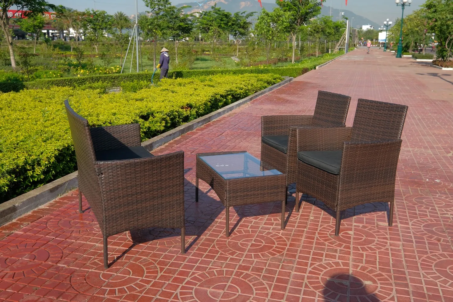 Набор из 4 предметов от вьетнамского производителя черные/серые/коричневые цвета 100% материал ротанга диван Хельсинки-Великобритания