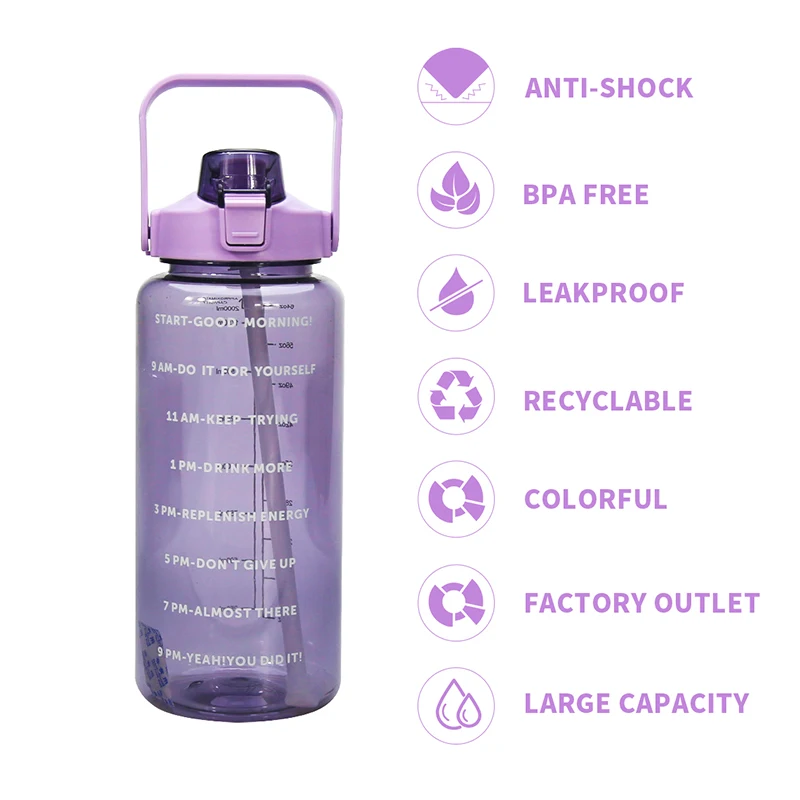 Large Motivational One Gallon Water Jug Leakproof Tritan 64 oz Big Gym Sport Water Bottle to Keep Women Men Father