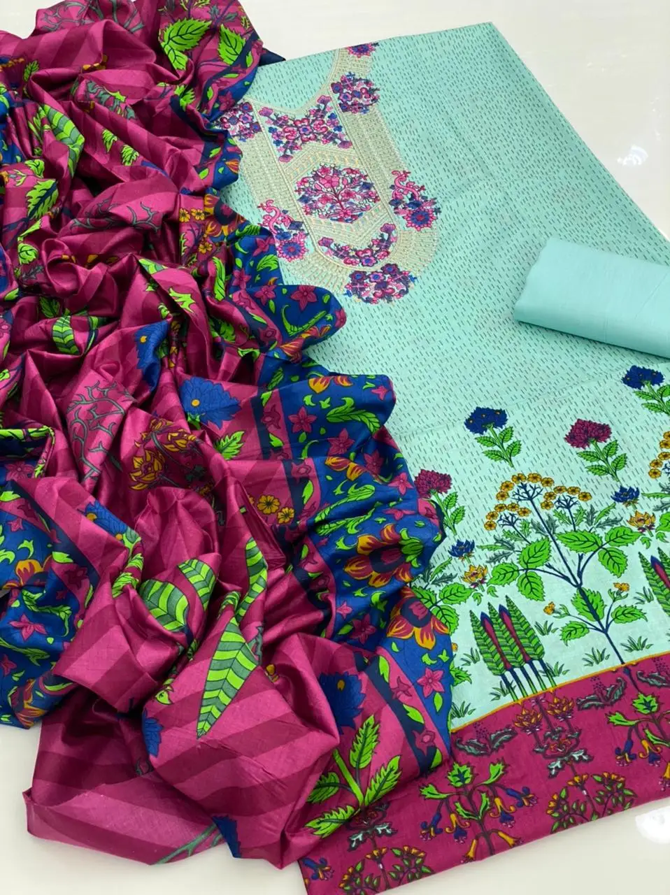 ladies Punjabi Shalwar kameez unstitch fabric for women