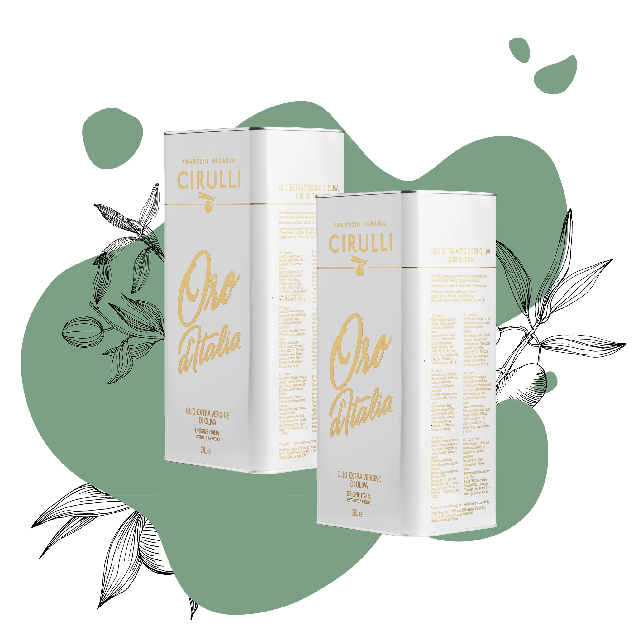 2 Cans of extra Virgin Olive Oil 2 X 3 Liters
