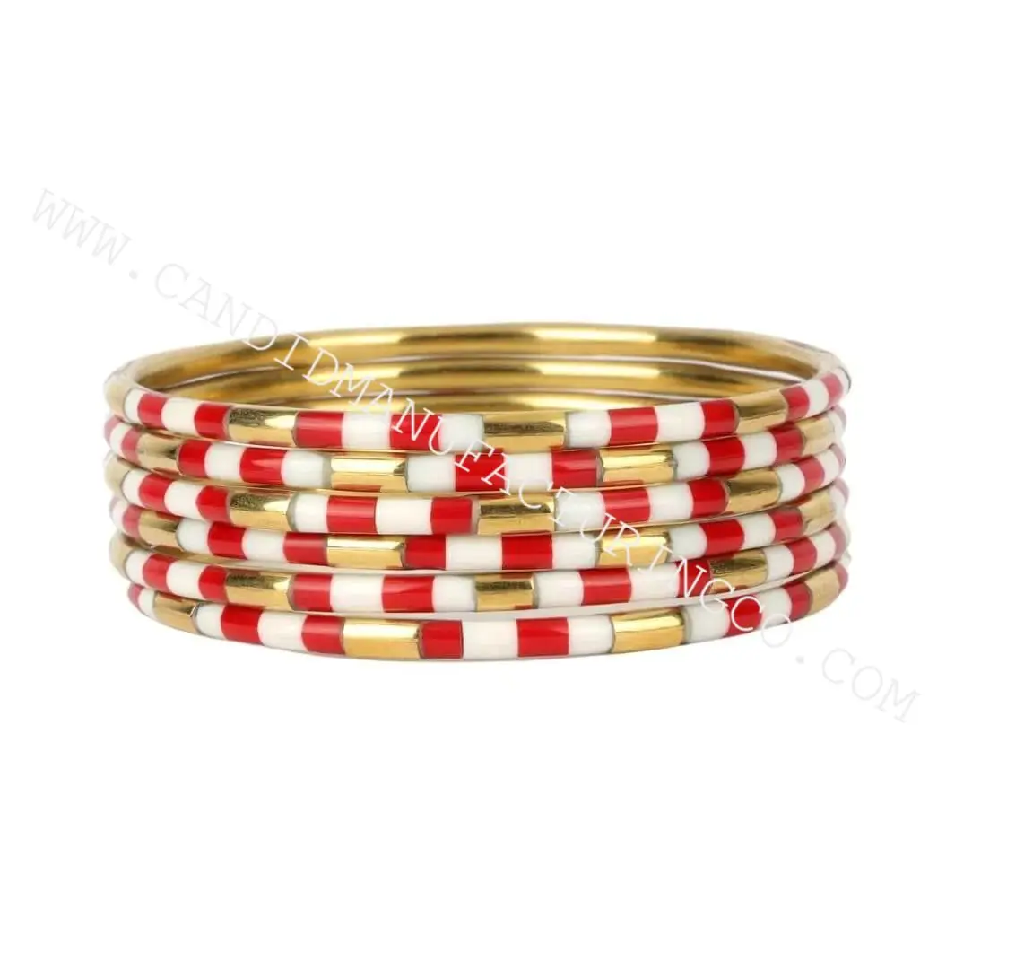 India fashion bangles Resin with Metal Bangle Set Fashion jewelry & Accessories handmade Direct factory sale