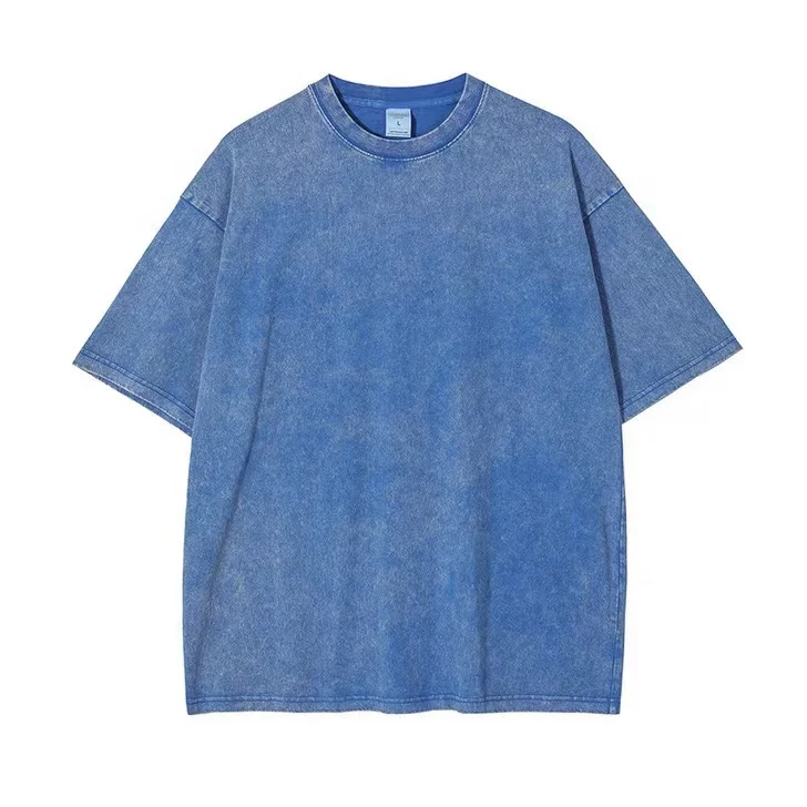 Mens Acid Wash T shirt Streetwear hip hop stone t shirts with logo customize oversized vintage t-shirt