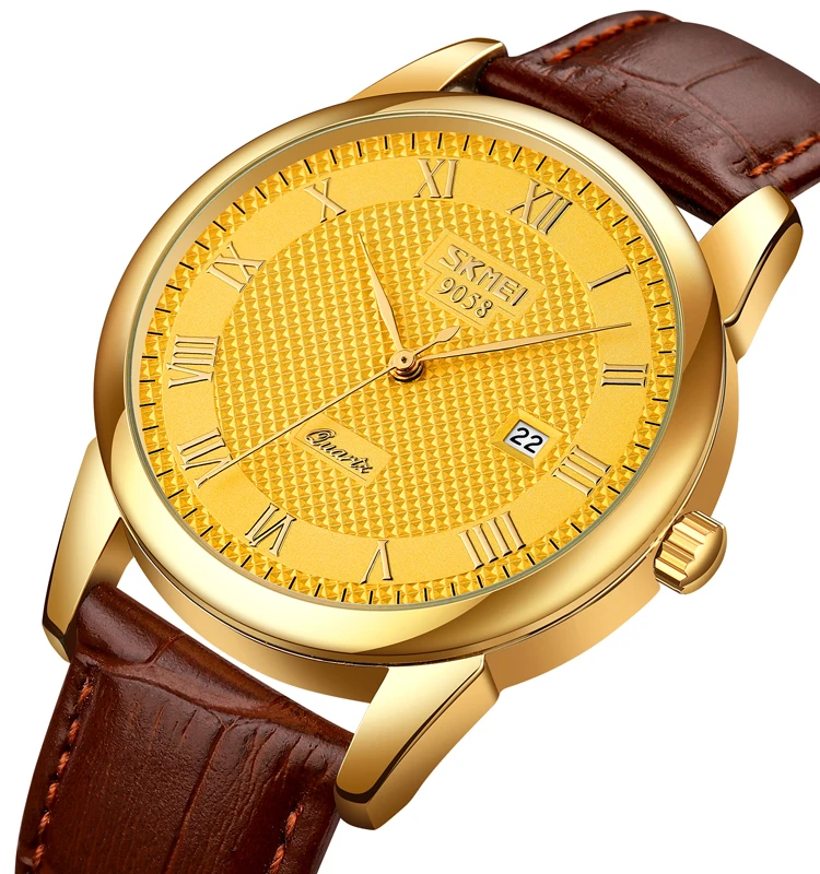 Skmei 9058 Retro Oem Couple Pair Watches Luxury Analog Quartz Watch 3atm Water Resistant Slim Wrist Mens Watches