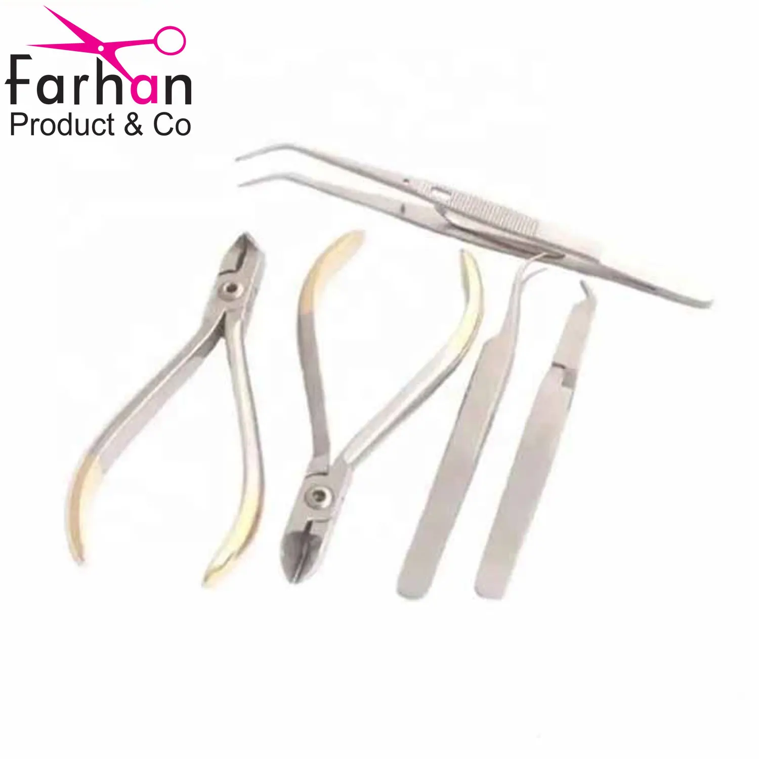 Wholesale Ortho Kit of 5 Hard Wire Cutter Distal Cutter Bracket Holding Tweezer Dental tweezer