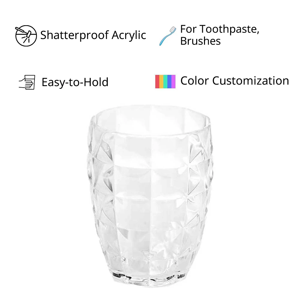 [Holar] Taiwan Made 14 OZ Durable Cylindrical Transparent Plastic Mouth Wash Cup for Home Dental Hygiene Dental Assistant Gift