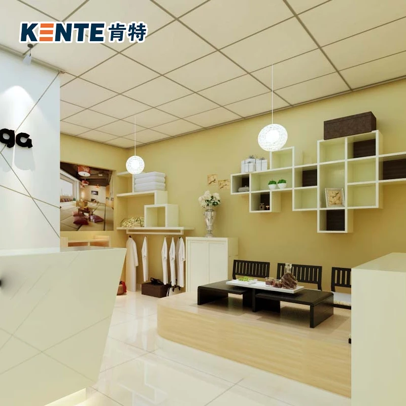 Kente 2*2 light weight damp resistant fire rated heat insulation sound absorption mould proof mineral fiber ceiling board cheap