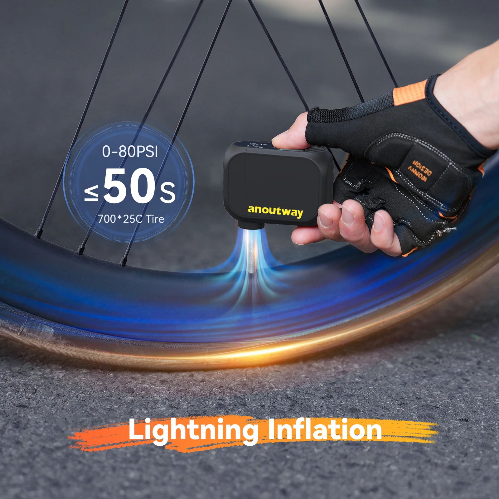 Wholesale high-pressure 120psi battery bike pump portable air pump mini electric bicycle pump