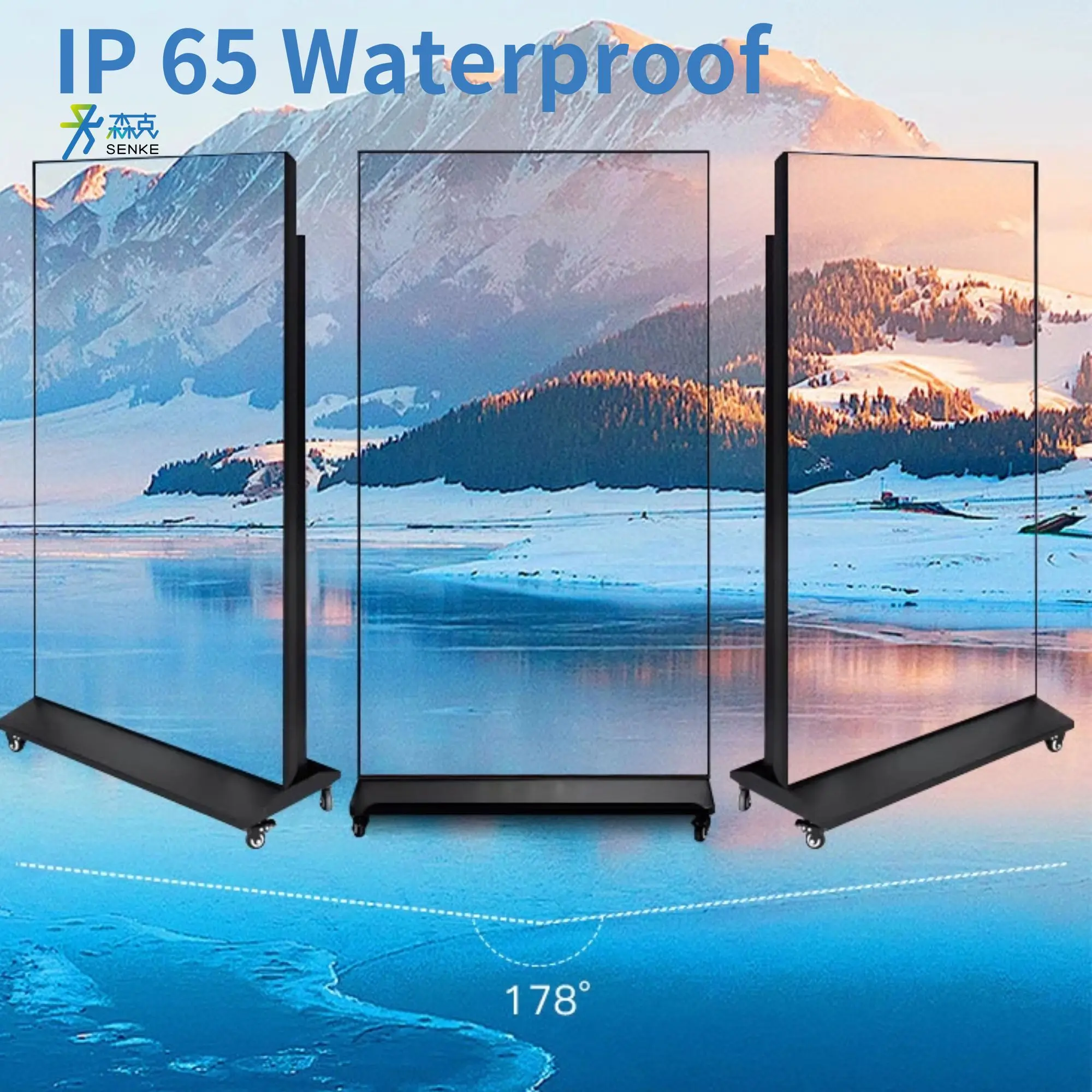 Senke Customization 3D 4K Full Screen Floor Stand Digital Signage Kiosk Digital Signage And Displays