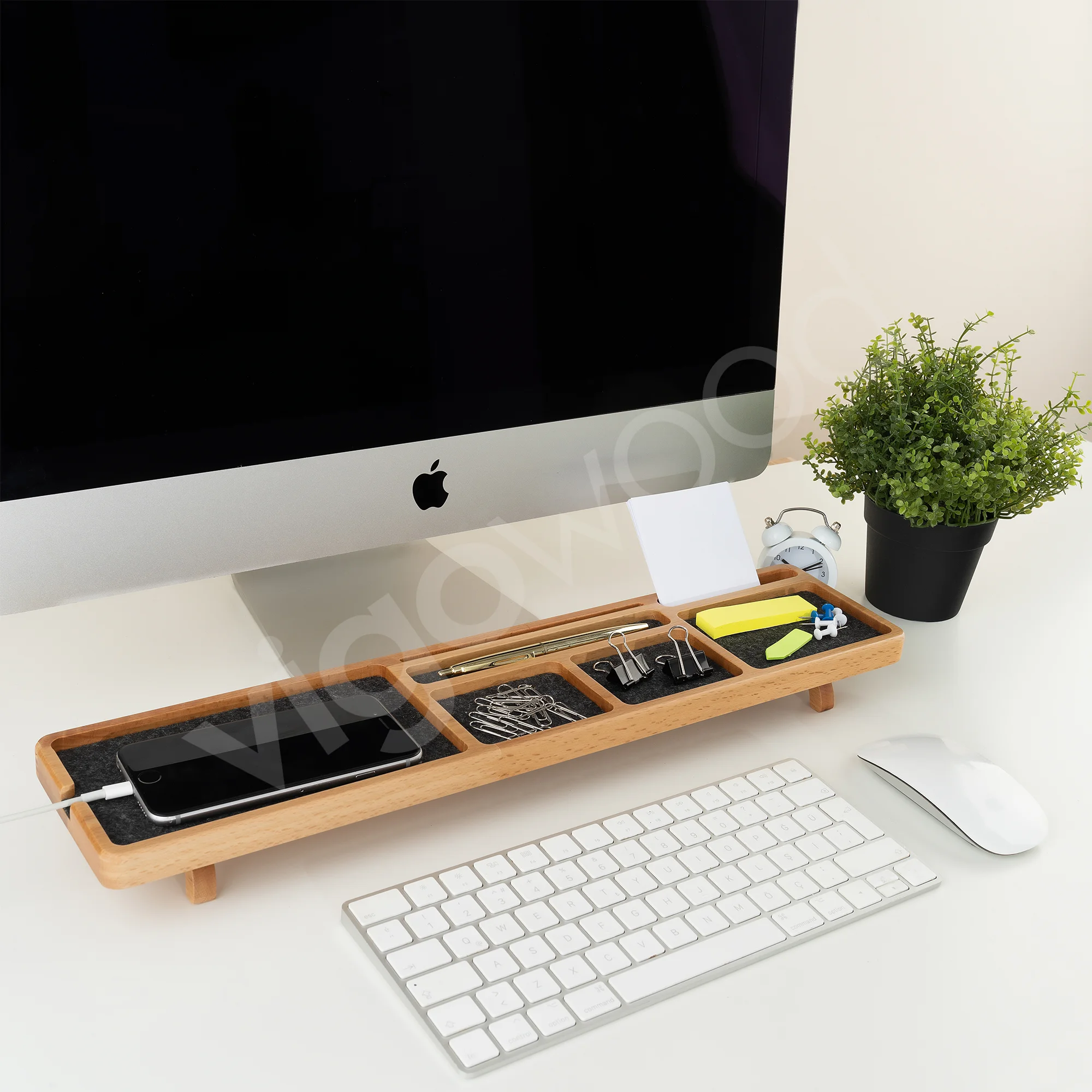 Home office Solid Wood Desk Accessory Table Organizers Workplace Organization Office Desk Organizer Vigo Wood Phone Stand