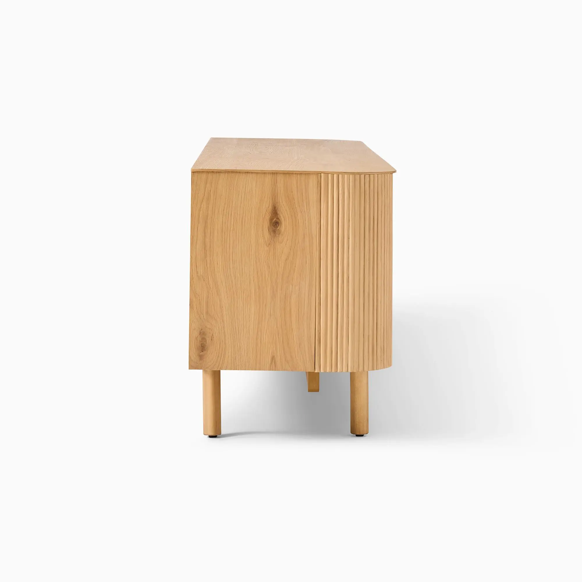 Modern High End Media Console Table Natural Color Solid Wood Material Modern Style Home Furniture