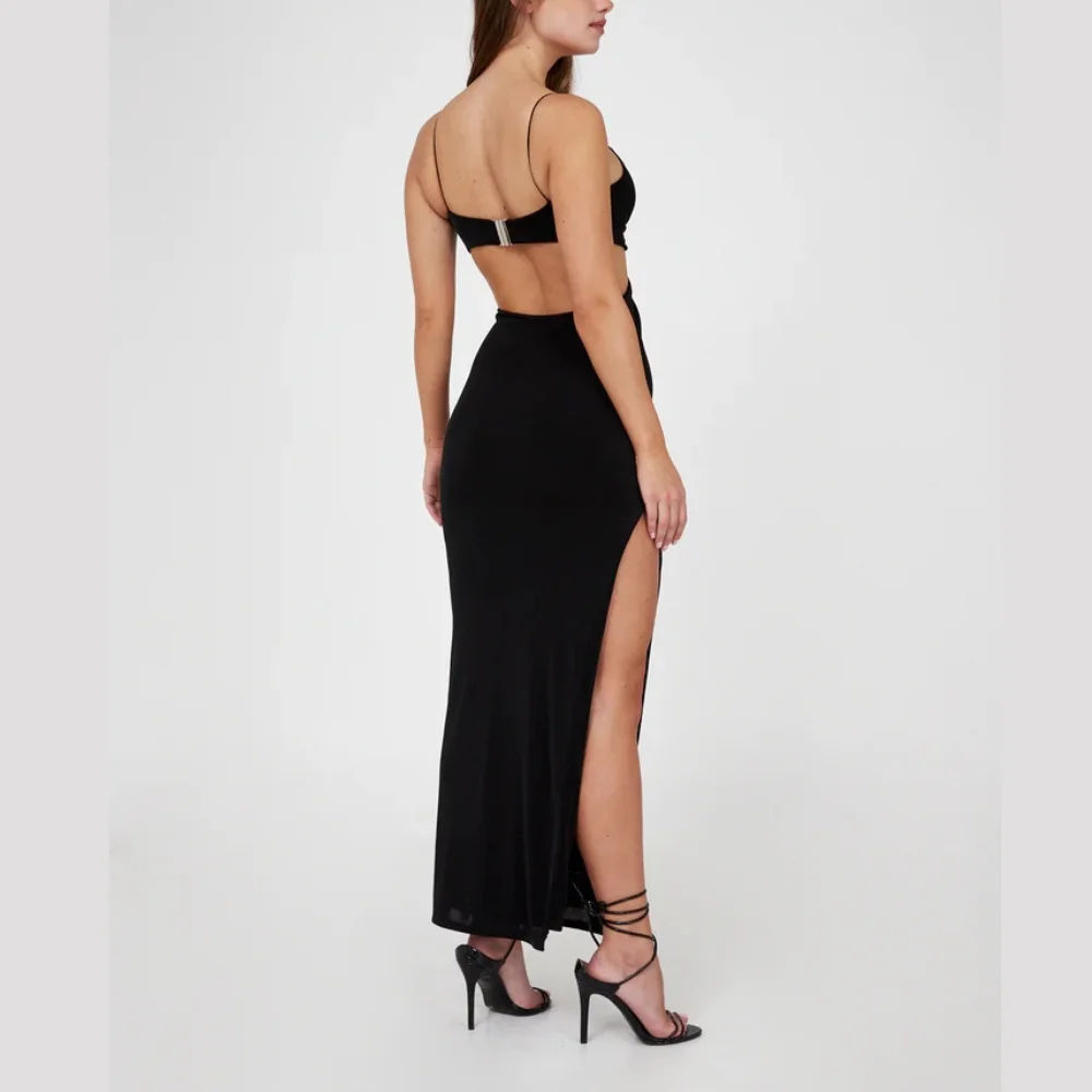 Evening Gown Dress Cut Out Women Dress Shiny Fabric Stretchy Material Fabric With Buckle Women Clothing Made in Vietnam