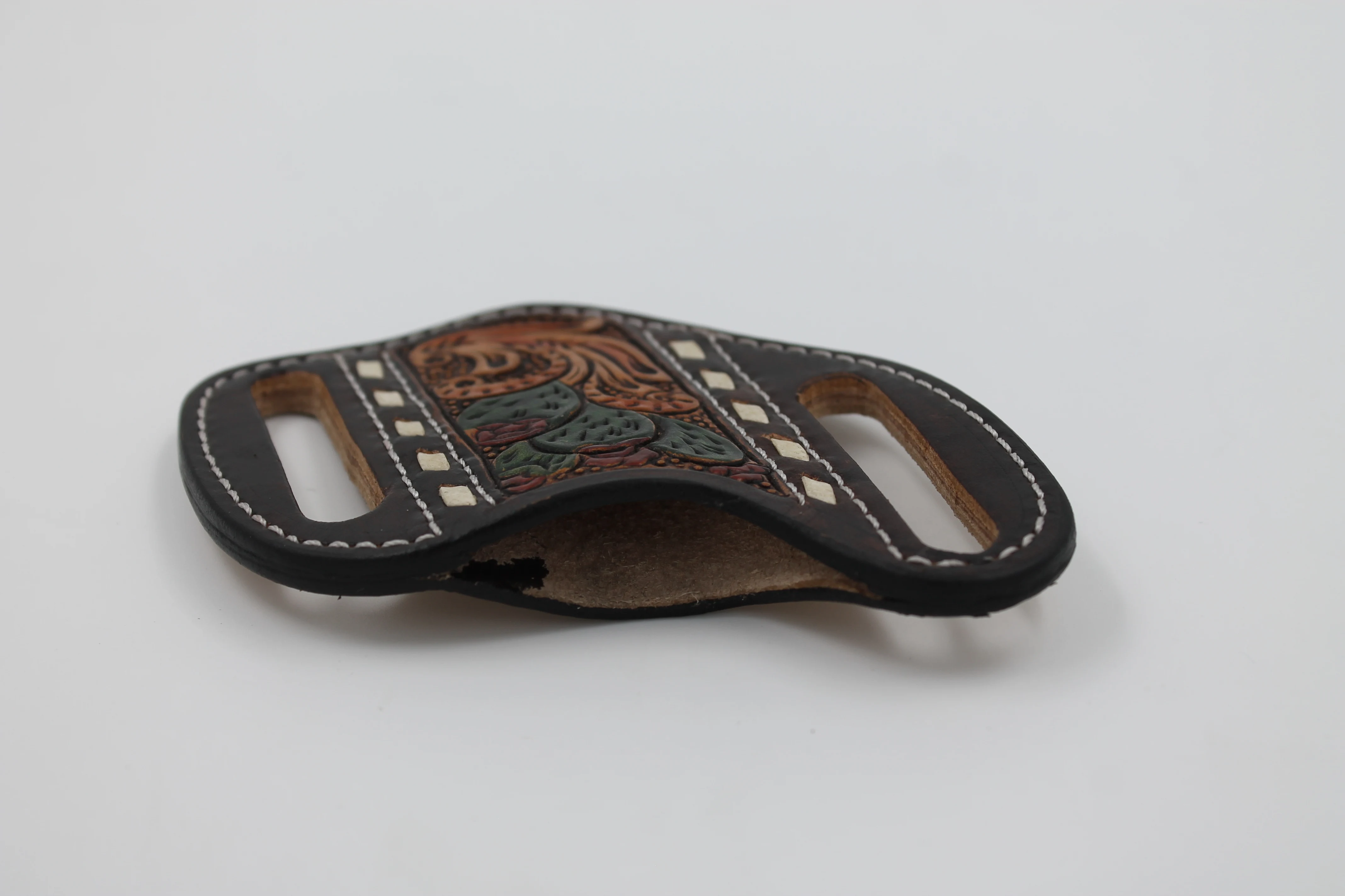 Hand Tooled Leather Floral Knife Case Angled Knife sheath Leather Custom outdoor camping knife accessories leather sheath