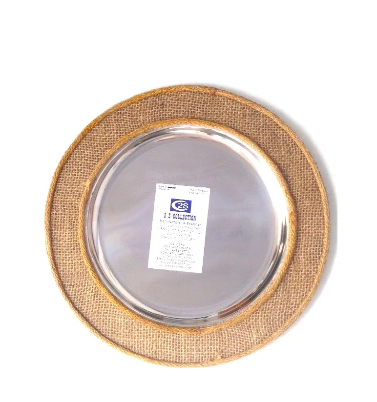 Hot Trending Best Quality Metal Stainless Steel Charger Plates With Customize Logo And Design Dish And Plates