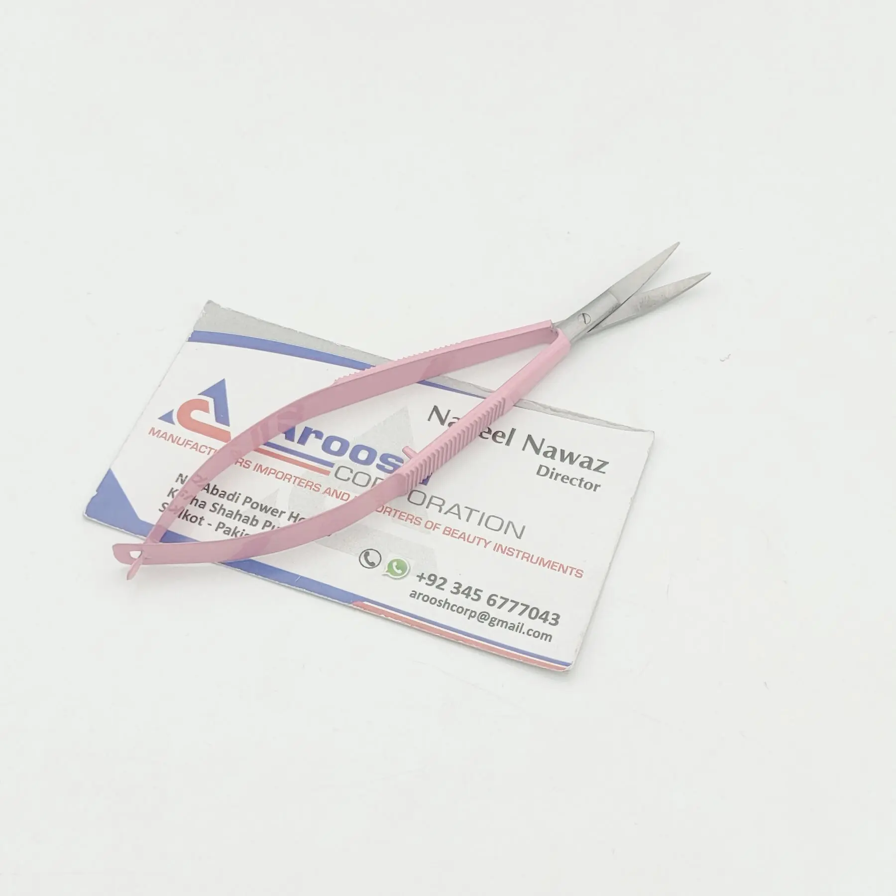 Baby Pink Coated Stainless Steel Micro Spring scissors Eyelash Scissor