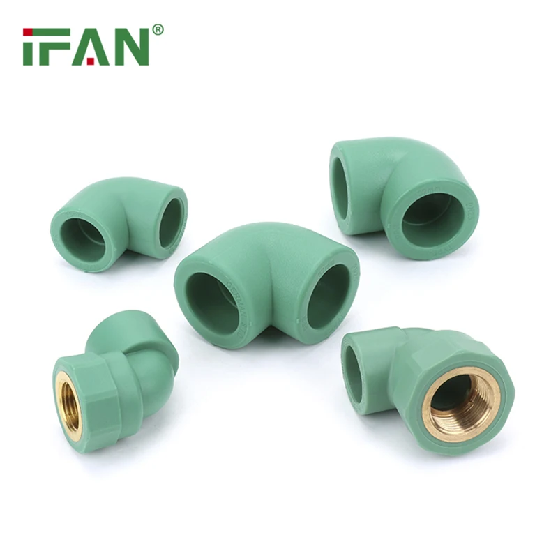 IFAN Factory OEM PPR Fittings ASTM F2389 20-110MM Green Fitting PPR PN25 Socket Elbow Tee PPR Pipe Fittings
