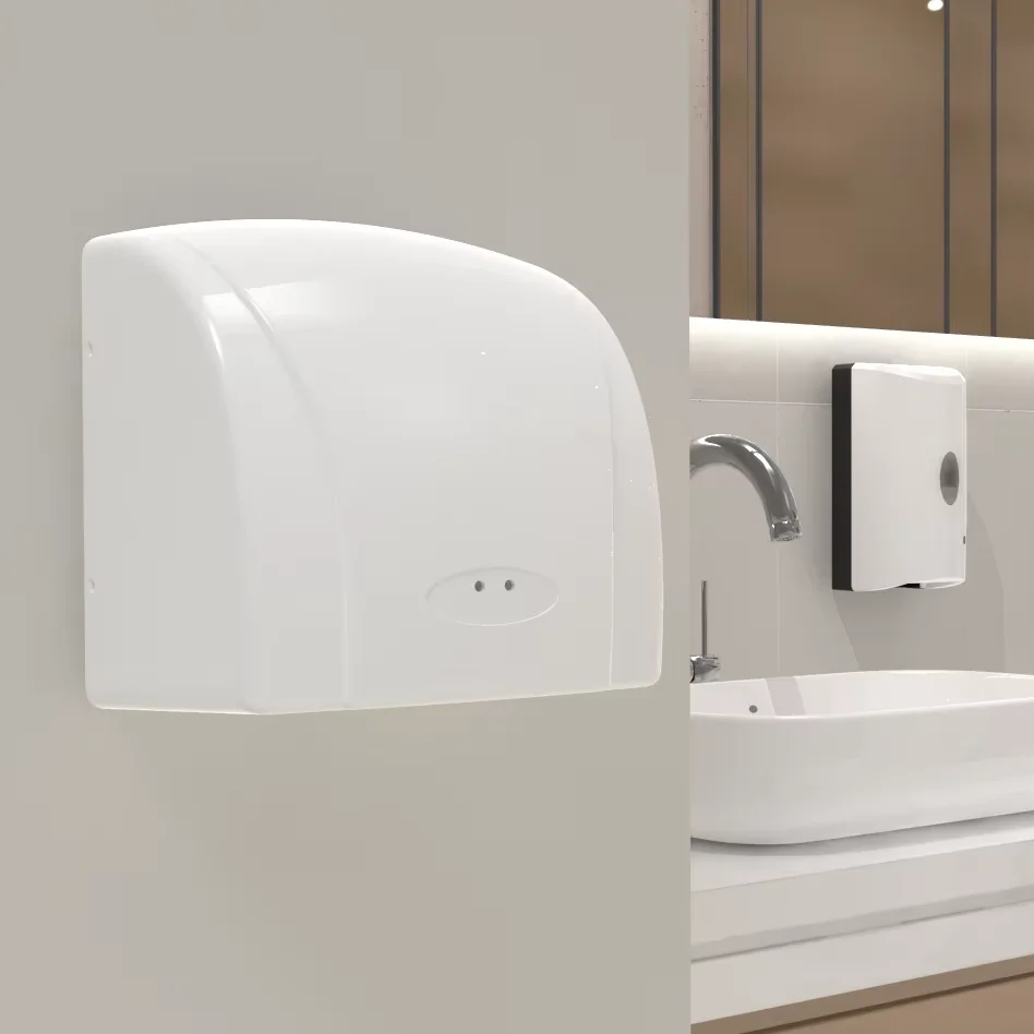 Commercial Hand Dryer Wall Mounted High Speed 1500W Air Hand Dryer Bathroom Odor Eliminator ABS Plastic Drying Machine