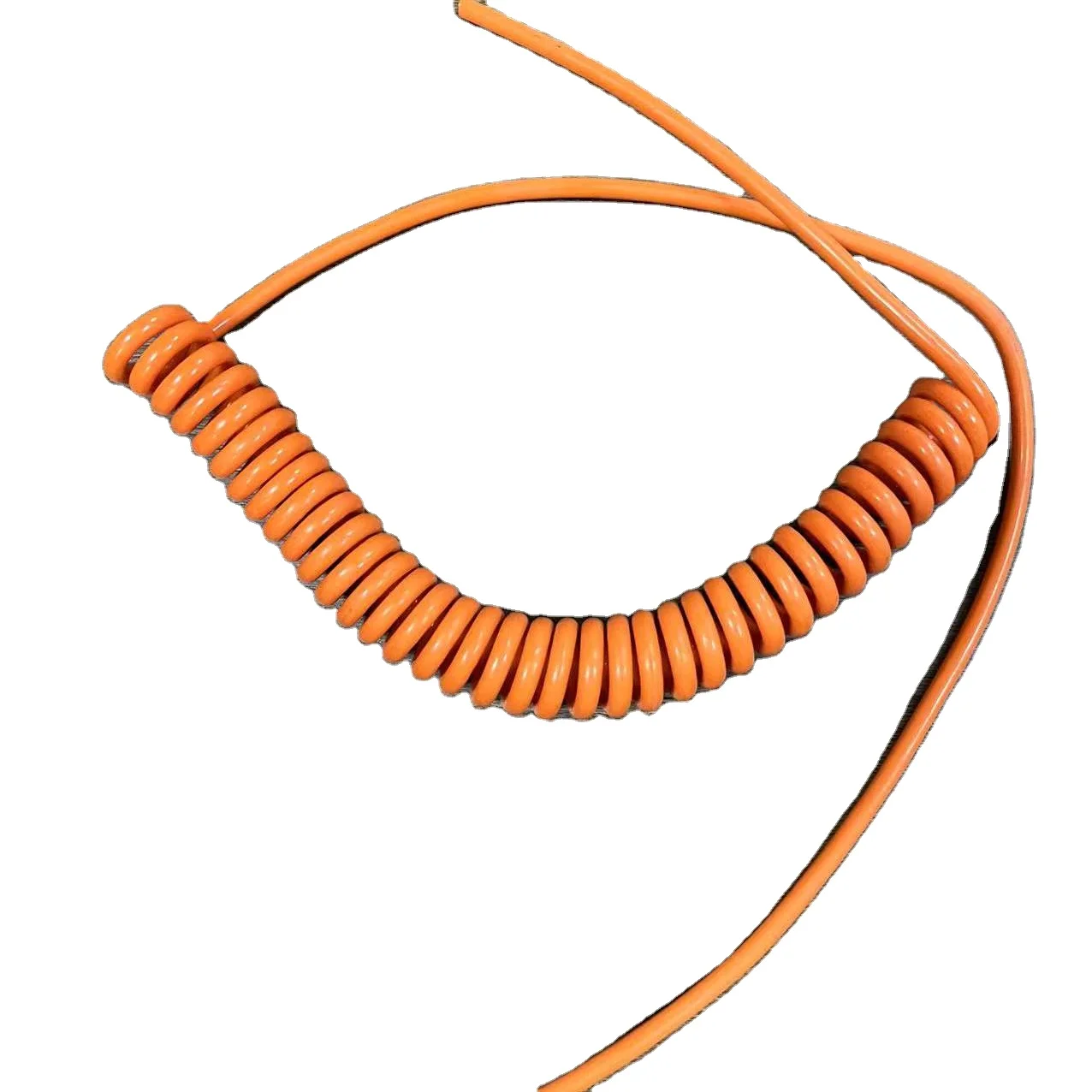 OEM ODM 7 core bright surface handle wire PU spring cable  multi-core processing custom spiral wire