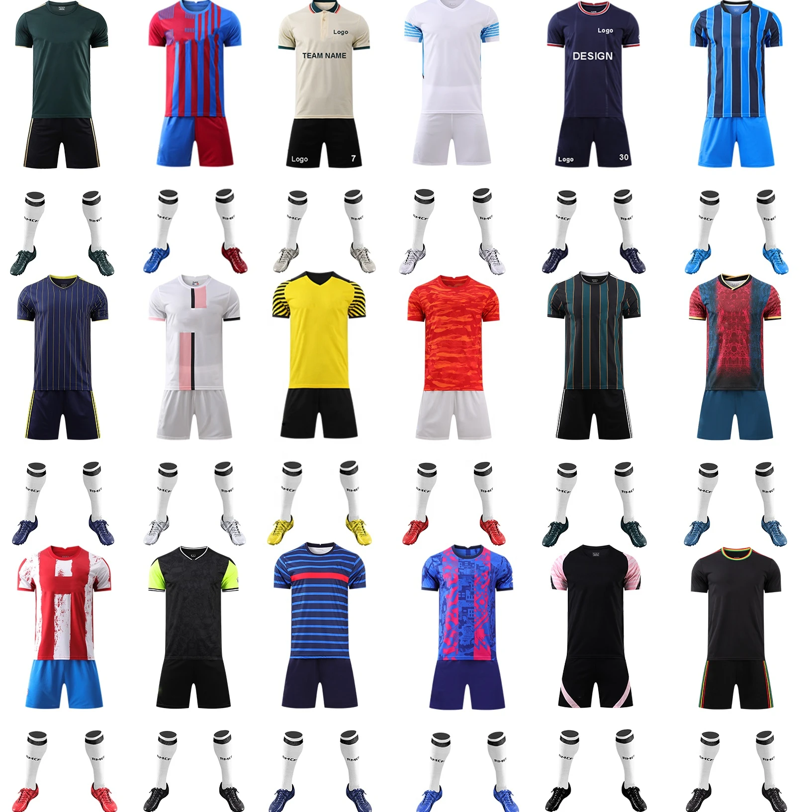Soccer Shorts Jerseys For Adult Youth Custom Number Logo Football Uniform T-shirt Jersey Suit Training Sportswear