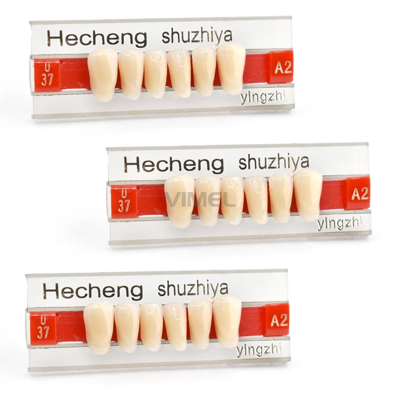 84pcs Dental Rigid Synthetic Resin Teeth Improved False Denture A2 L425 /32/37 Synthetic Artificial Resin teeth