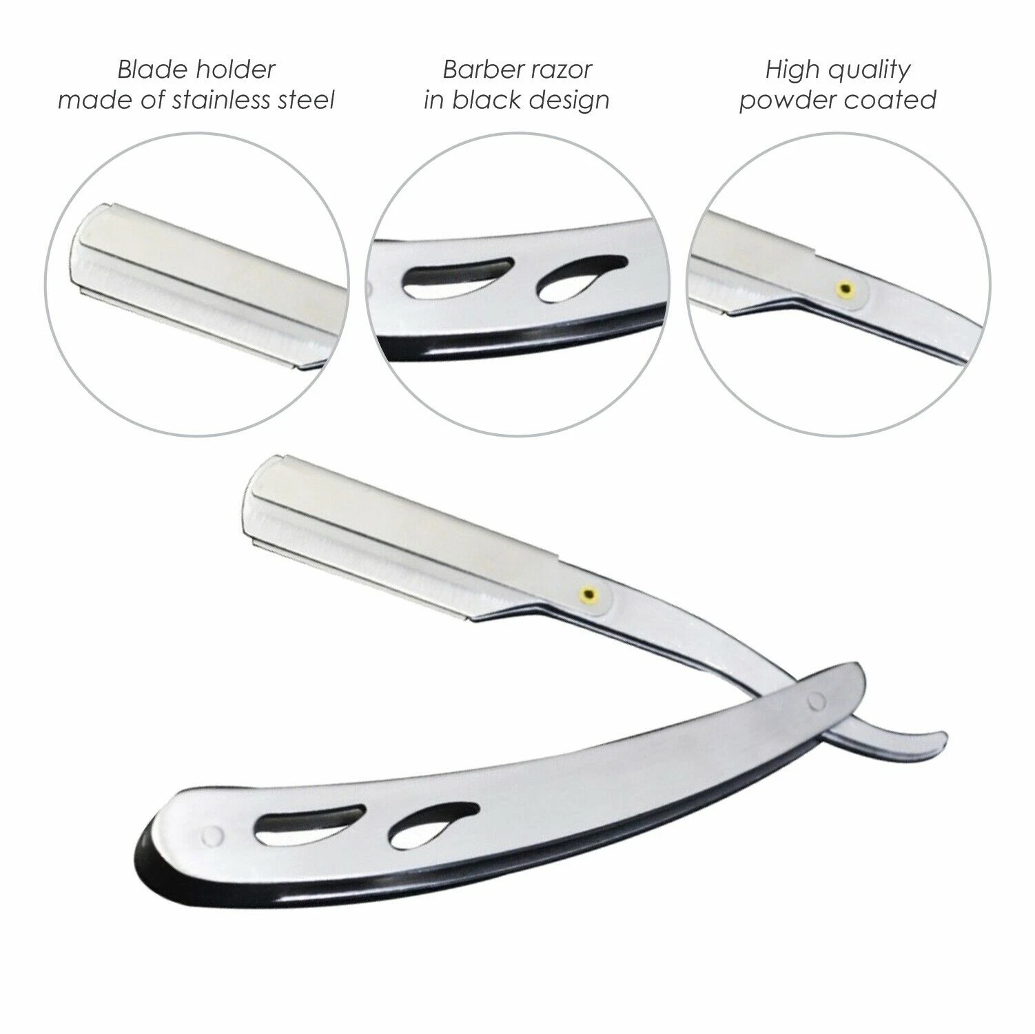 Barber Razor Professional Beard Folding Straight Single Edge Razor Best Cut Throat Shaving Razor with stainless Steel Handle