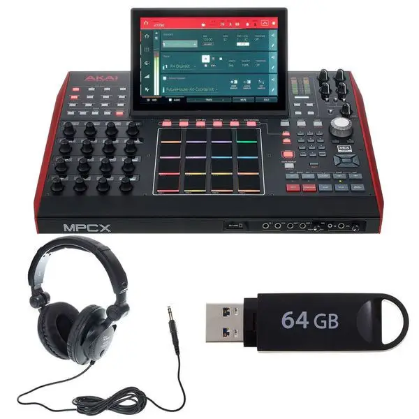 Готово к отправке, акаи Профессиональный MPC X автономный барабан машины и образец с 10,1 ЖК-дисплей, тормозные колодки, синтезатор двигатели и CV Ga