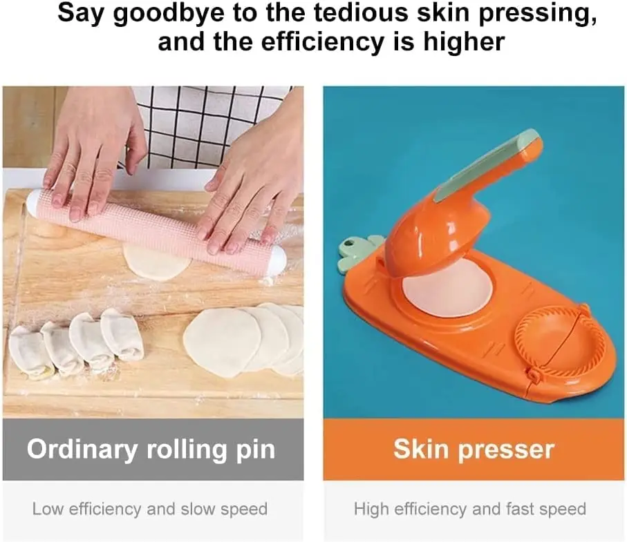 2 in 1 Plastic DIY Dumplings Pressing Tool Jiaozi Skin Easy Maker Manual Skin Press Dumpling Mold