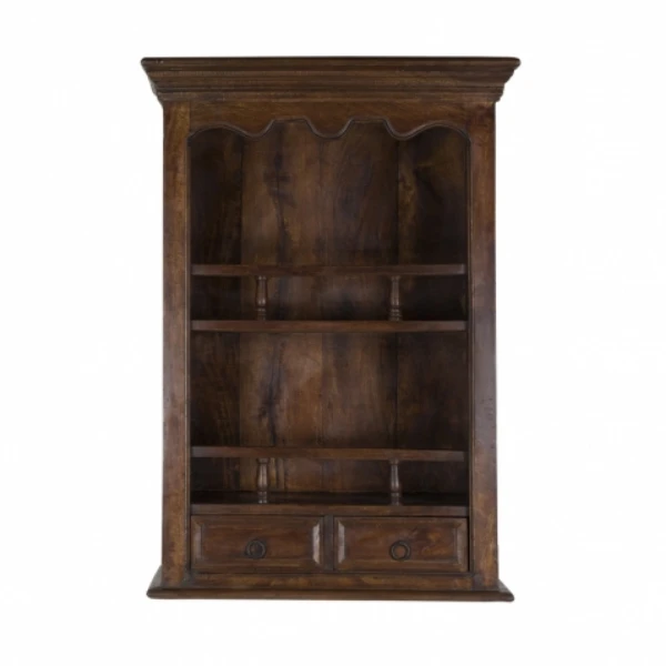 Premium Quality Natural Antique Finish Solid Mango Wood Display Cabinet with Drawers for Home Living Room at Wholesale Price