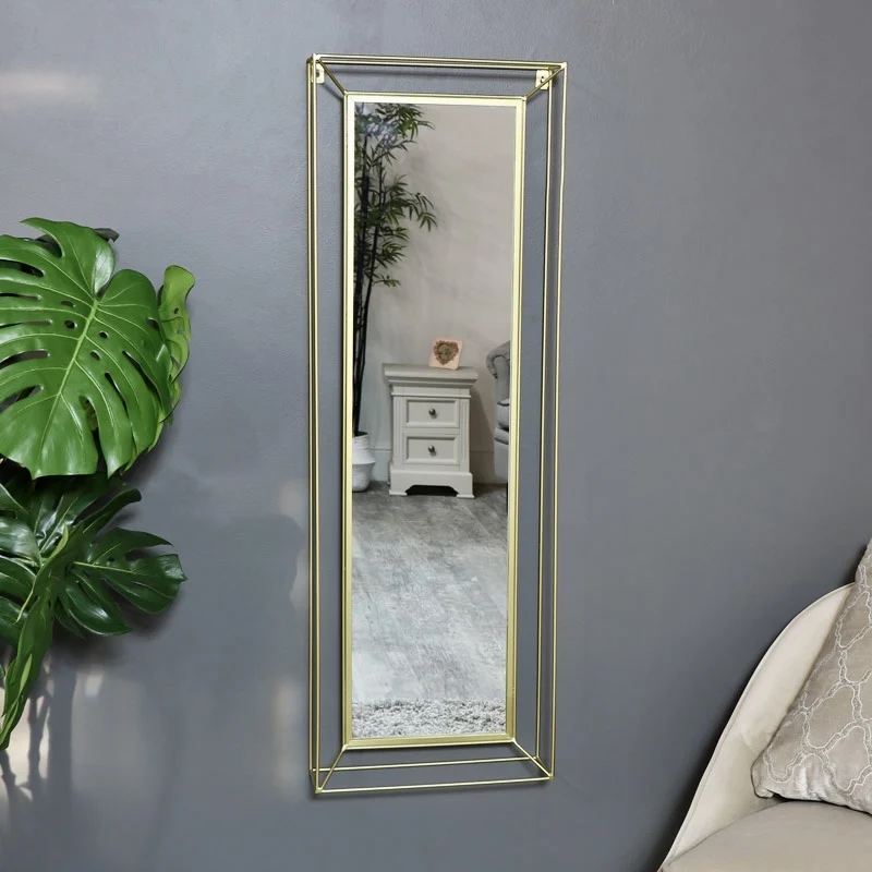 Royal Mirror Wall Metal Frame Mirror Floor Vanity Dressing Palace Luxury Framed Mirror with Stand