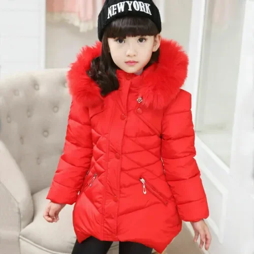 Girls winter coat Jacket,Toddler Kids winter Jackets Snowsuit Hooded Windbreaker with Soft Fur Hoodies for Girl