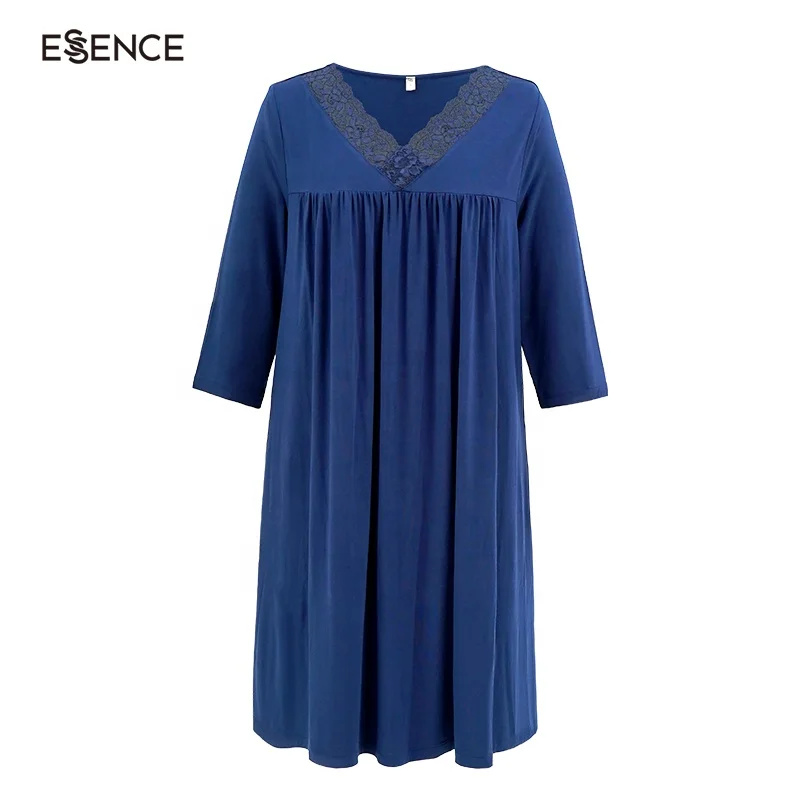 Wholesale Ladies Night Gown Custom Lace Knit Bamboo Long Nightgowns For Women