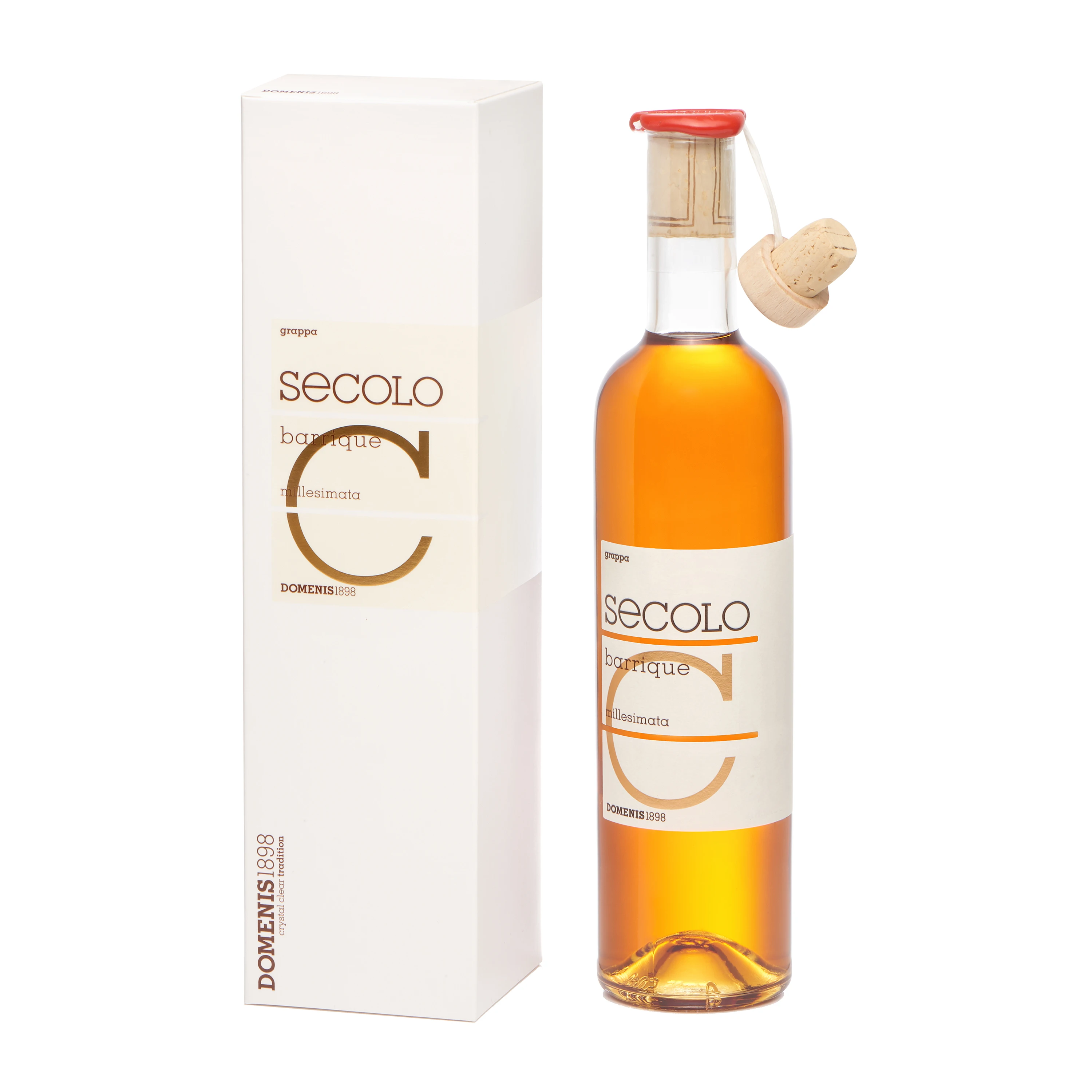 Premium Barrique Grappa Secolo Barrique Millesimata 50 cl elegant glass bottle