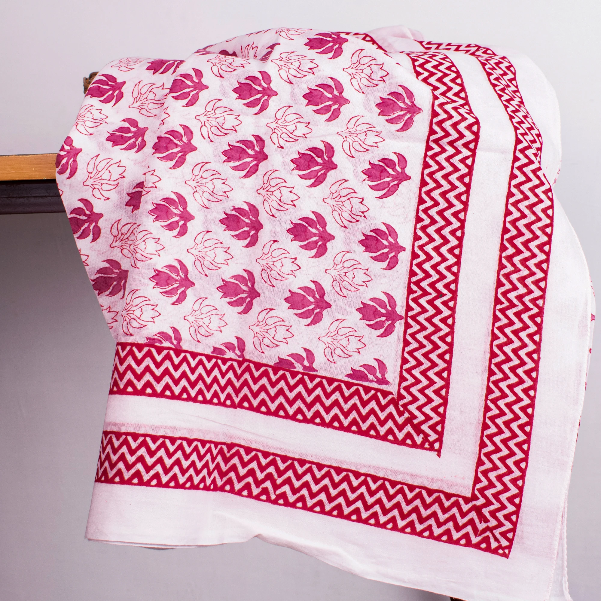 Woman Beach Swimwear Sarong Indian Handmade Scarf Block Printed Head Cover Scarves Cotton New Spring White Pareo Wholesale