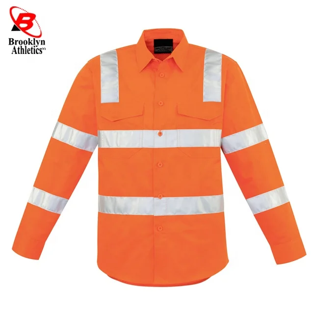 High Visibility working shirts with Reflective Strips for Work Surveyor Construction