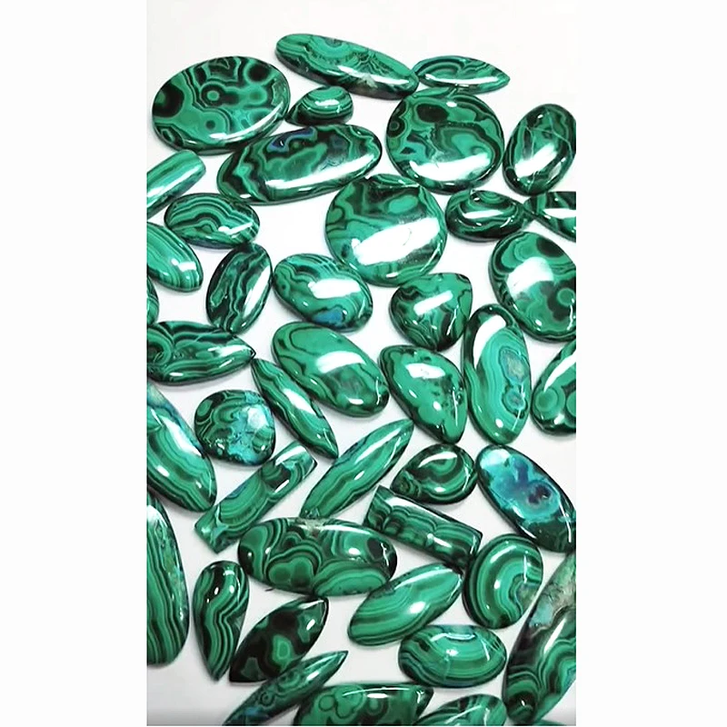 43 Pcs Natural Malachite 30mm to 50mm Oval marquise Round baguette Cabochon 2550 cts lot Iroc sales High quality stone US$112