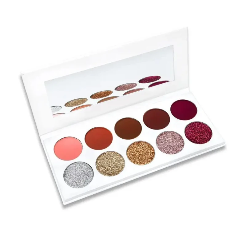 Oem High Pigment 10 Colors Make Up Eye Shadow Pallet With Mirror Long Lasting Flash Matte Eye Shadow Palette