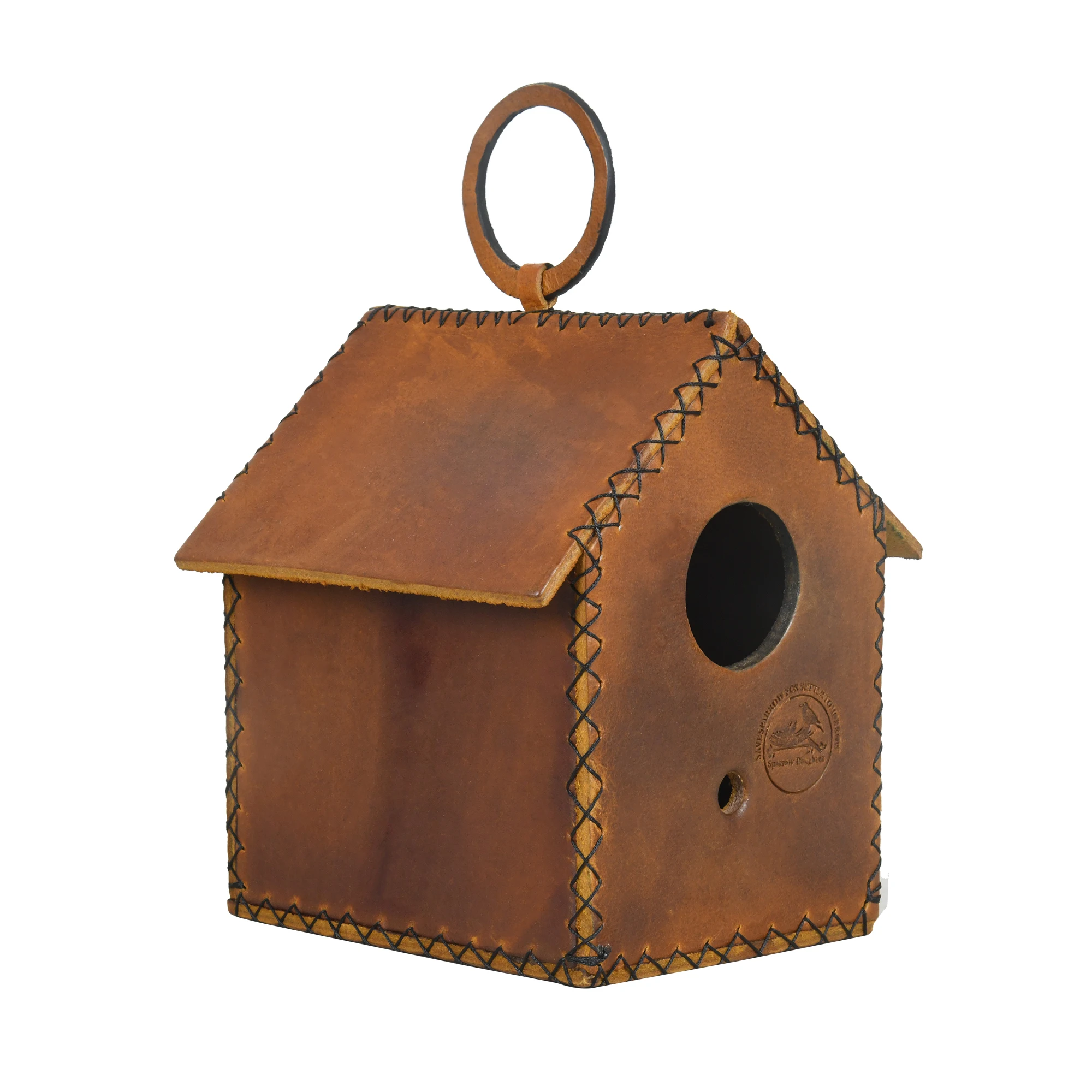 VT Leather Hand Crafted Bird House Hanging Type Bird Natural Environment Space Provider Totally Safe & Secure