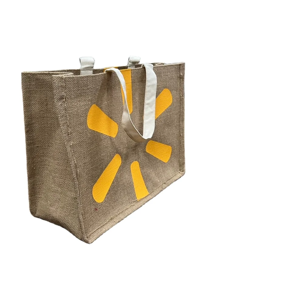 Custom Color jute eco recycle material Tote Bag Eco-Friendly Recyclable Promotional Shopping Handbags