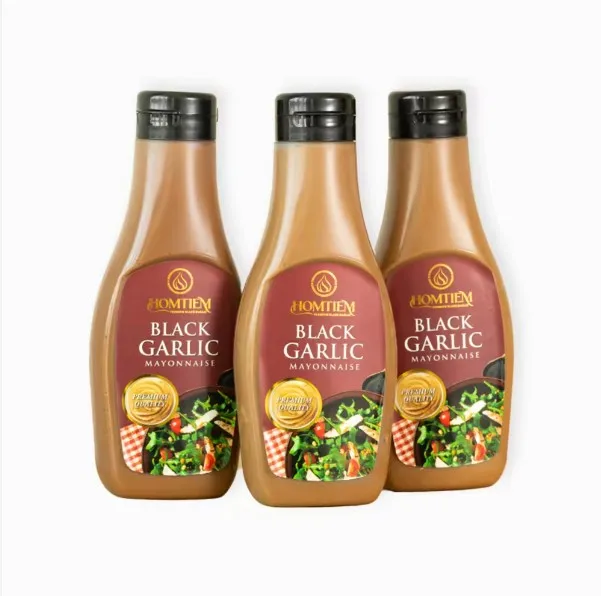 Black Garlic Mayonnaise 7.04 Oz Squeeze Bottle Gluten Free Egg Free Vegan Non-FMOs