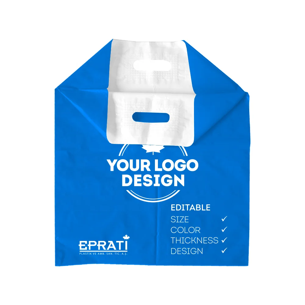 Factory Price Eco-Friendly Disposable Reinforced Die Cut Handle Bags With Handle for Sopping From Turkey