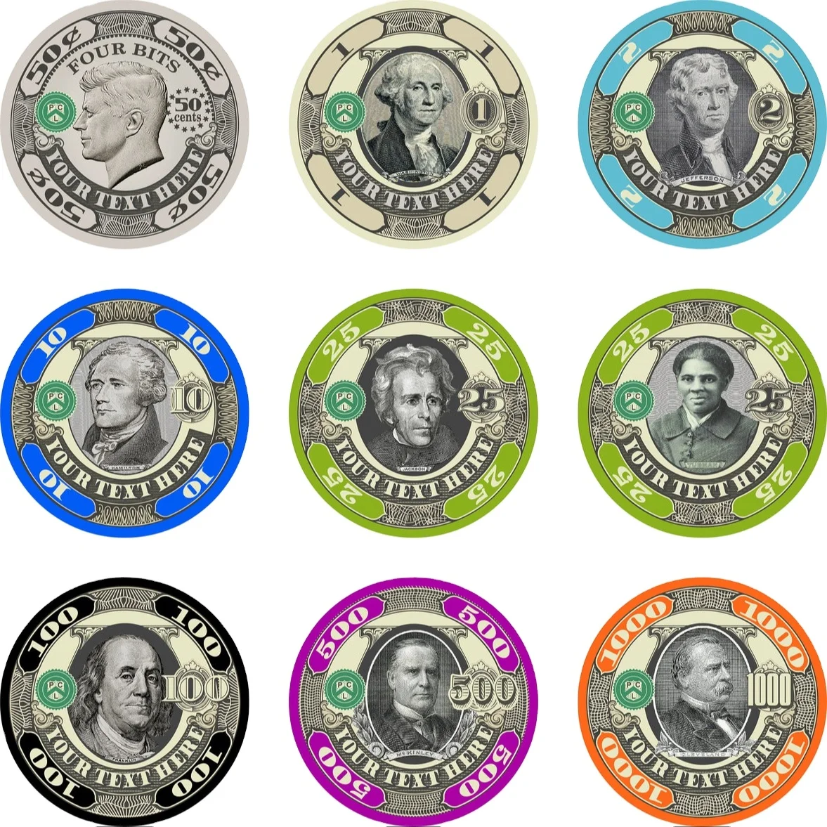 Customisable Casino quality 10 grams Ceramic Material Poker Chips 40MM poker chips with customised design colour and logo